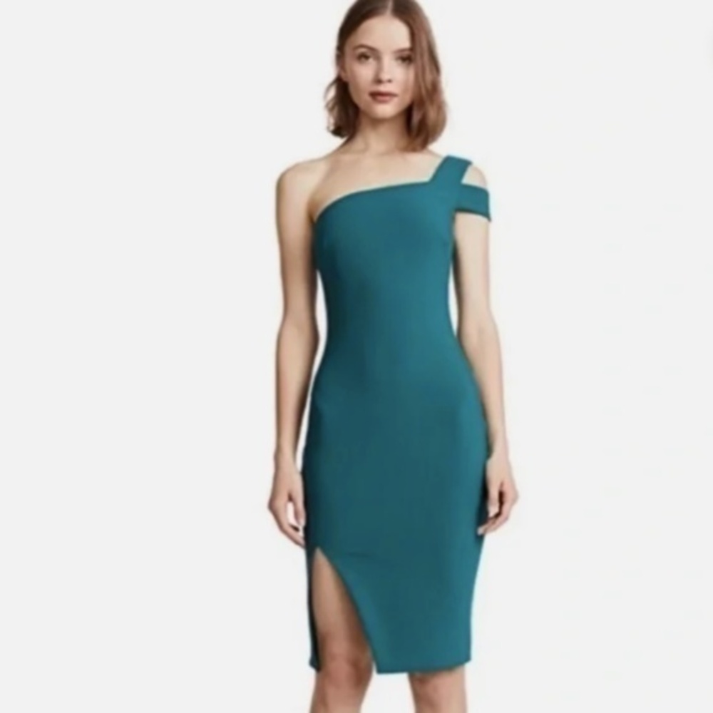 Likely Teal Packard One Shoulder Pencil Wiggle Cocktail Sexy Dress Nwt 2